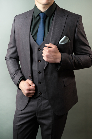 Костюм мужской - тройка Slim Fit (комбинированный) Cesare Mariano 73/04-17