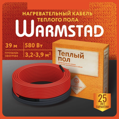 WSS. ТЕПЛЫЙ ПОЛ WARMSTAD 39,0 м/580 Вт | ГРЕЮЩИЙ КАБЕЛЬ ДЛЯ ТЕПЛОГО ПОЛА 3,2-3,9м²