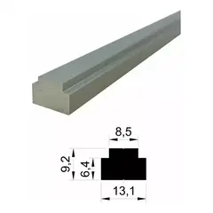 Профиль алюминиевый 13х9,2 длина 0,6 м для TR19 TR31 TR33 Woodwork TR13.060