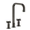 Gessi Inciso 58115#299 Смеситель для раковины на 3 отверстия с донным клапаном, излив 160мм, h=314мм, цвет: nero XL
