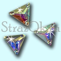 Стразы пришивные акриловые Triangle Crystal AB, Треугольник Кристал АБ прозрачный с радужным покрытием на StrazOK.ru