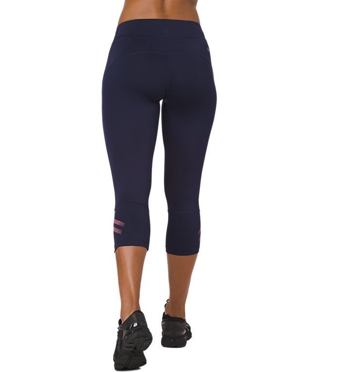 Asics Icon 3/4 Tight тайтсы беговые женские синие-розовые - 2