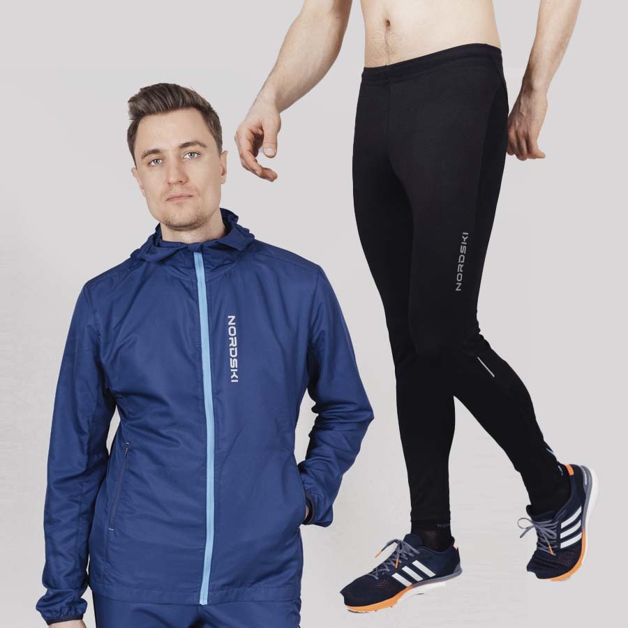 Nordski Run Premium костюм для бега мужской navy-blue