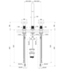 Gessi Inciso 58115#299 Смеситель для раковины на 3 отверстия с донным клапаном, излив 160мм, h=314мм, цвет: nero XL