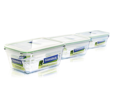 Набор контейнеров Glasslock GL-529 (400ml + 900ml + 1700ml, прямоугольные)