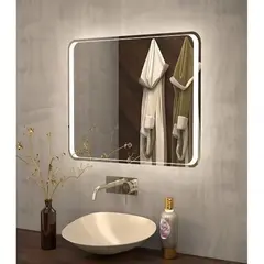 Art&Max Elegant AM-ELE-800-800-DS-F Зеркало с подсветкой, цвет: белый фото