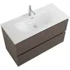 BelBagno UNO-1000-2C-SO-СO База под раковину подвесная с фрезерованными ручками по всей длине фасада с двумя выкатн. ящ., Бежевый матовый, 1000x455x608
