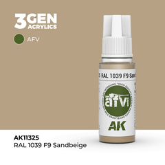 Акриловая краска AK Interactive RAL 1039 F9 Sandbeige 3GEN AFV, 18мл