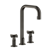 Gessi Inciso 58116#299 Смеситель для раковины на 3 отверстия без донного клапана, излив 160мм, h=314мм, цвет: nero XL