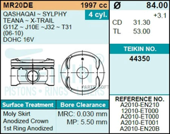 Поршень двигателя TEIKIN 44350 STD (4шт/упак)
