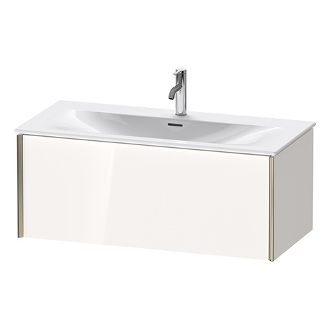 Duravit XViu XV40350B122 Тумба подвесная 610x800x480мм, для раковины #234410, 1 ящик, цвет: белый глянцевый/champagne matt