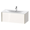 Duravit XViu XV40350B122 Тумба подвесная 610x800x480мм, для раковины #234410, 1 ящик, цвет: белый глянцевый/champagne matt