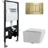 Abber Rechteck AC1201-AC0105-AC0120MMG Комплект: подвесной Унитаз AC1201 с инсталляцией AC0105 и кнопкой AC0120MMG