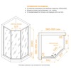 RGW 33328200-34L Душевой уголок 100*100*200 RGW SV-82-B "L" Трапеция/Чёрный/Тонированное(серое)/8 мм