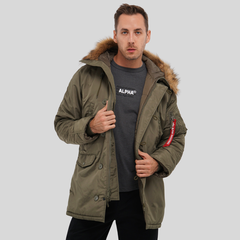Парка Alpha Industries N-3B Logo Oxford Parka Olive Green (Зеленая)