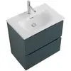 BelBagno UNO-MINI-500-2C-SO-AO База под раковину подвесная с фрезерованными ручками по всей длине фасада с двумя выкатн. ящ., Голубой Мат.,500x395x608