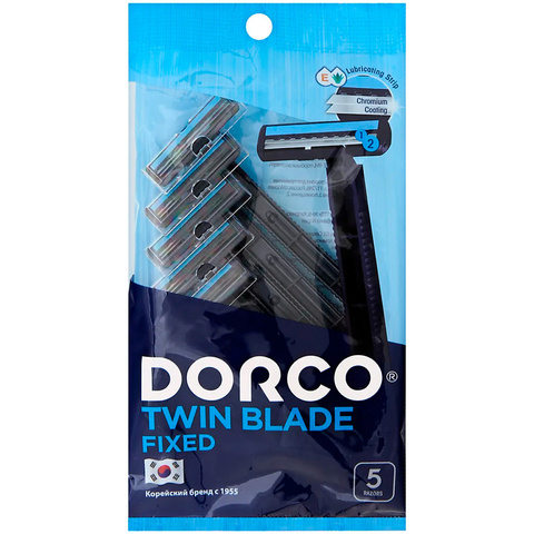 DORCO TG-708 однораз.станок 5шт. фиксир.гол.с 2лезвиями и увл.полосой NEW (Ю.Корея)