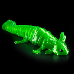Аксолотль гибкая сегментная подвижная игрушка, 18 см., 3D печать, зеленый