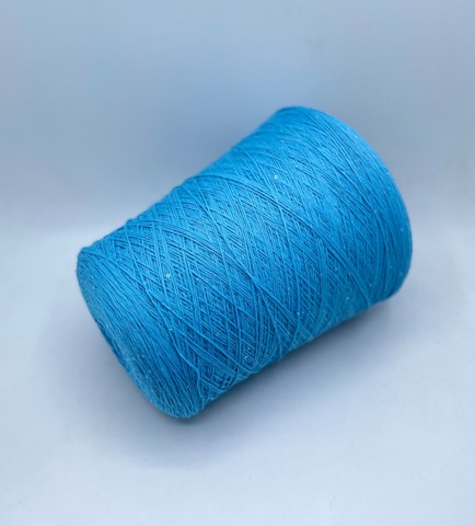 Бобинная пряжа (пр.Италия).art-Merino paillettes 380м/100гр, 96% меринос, 4% Пайетки(3мм)(полиэстер), цвет-Голубой+прозрачная пайетка, арт.30662