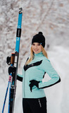 Женский утеплённый лыжный костюм Nordski Base Mint-Black с высокой спинкой