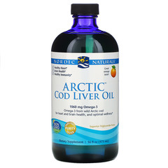 Nordic Naturals, Arctic, жир печени арктической трески, со вкусом апельсина, 437 мл (16 жидких унций)