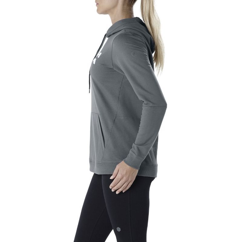 Толстовка женская Asics Esnt Dbl Gpx Oth Hoody серая - 4