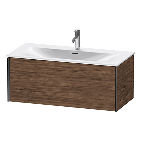 Duravit XViu XV40350B221 Тумба подвесная 610x800x480мм, для раковины #234410, 1 ящик, цвет: walnut dark/черный матовый