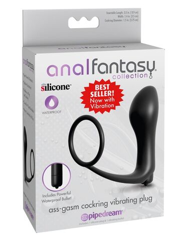 Ass-Gasm Cockring Vibrating Plug Анальная пробка с вибрацией с эрекционным кольцом