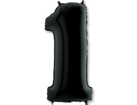 Шар Г 40''/102 см, Цифра Черный (Black) 