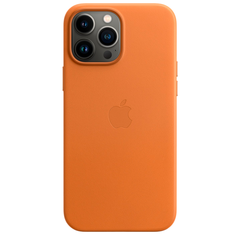 Кожаный чехол с поддержкой MagSafe Apple Leather Case для iPhone 13 Pro Max, Golden Brown (Золотистая охра)