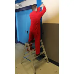 Стремянка STABILO с деревянной накладкой 2х4 Krause 123862