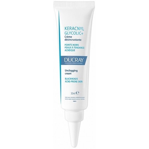 Крем от прыщей и черных точек Ducray Keracnyl Glycolic+ 30 мл
