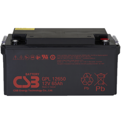 Аккумулятор CSB GPL12650 - AGM ( 12В / 65Ач )