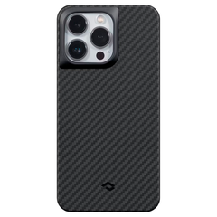 Чехол из арамидного волокна с поддержкой MagSafe PITAKA MagEZ Case Pro 3 1500D для iPhone 14 Pro Max, Black / Grey Twill (Cаржевое переплетение)