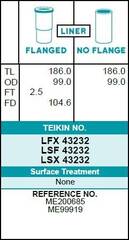 Гильза блока цилиндров TEIKIN LFX43232 (4шт/упак) хонингованная