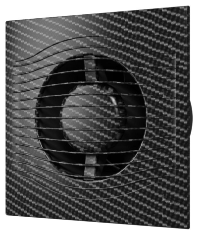 SLIM 4C black carbon, Вентилятор осевой вытяжной с обратным клапаном D 100, декоративный (под заказ)