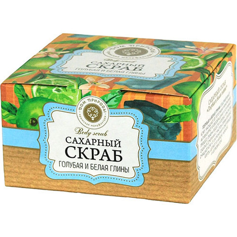 Сахарный скраб Голубая и белая глины