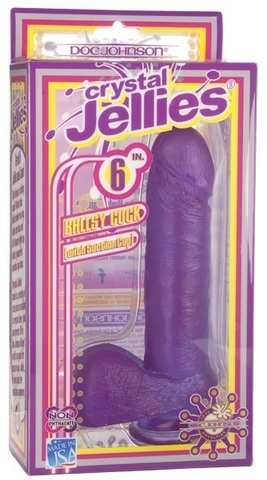 Фиолетовый гелевый фаллос CRYSTAL JELLIES
