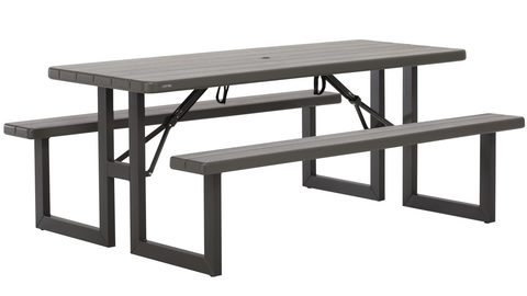Стол с лавочками для парка и сада LifeTime grey
