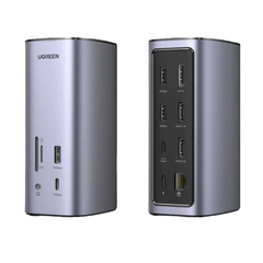 Док-станция UGREEN CM555 (90325) Revodok Pro 12-in-1 8K@60Hz USB-C Multifunction Dock, серый
