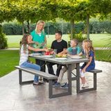 Стол с лавочками для парка и сада LifeTime grey