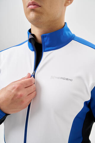 Мужская тренировочная лыжная куртка Nordski Advance white-true blue-black