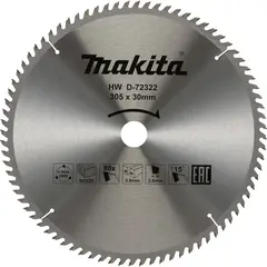 Пильный диск для дерева 305х30х2.8/2x80T Makita D-72322