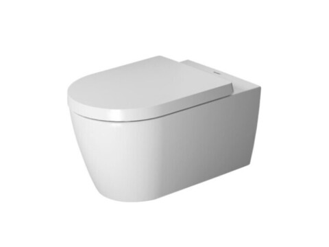 Duravit ME by Starck 25280900001 Унитаз, традиционный (с закрытым смывным краем), тип установки-подвесной, ширина, мм-370, глубина, мм-570, высота, мм-355, форма чаши-овальная, выпуск-горизонтальный, без декора, материал-керами