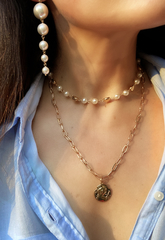 Серьги длинные каскад из жемчужин
