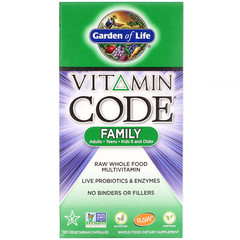 Garden of Life, Vitamin Code, для всей семьи, 120 вегетарианских капсул