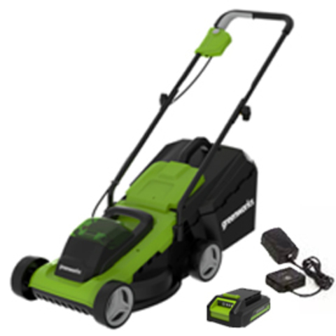 Аккумуляторная газонокосилка Greenworks G24LM32K2, 24v, 32 см, (2509607), с аккумулятором 2 А·ч и зарядным устройством