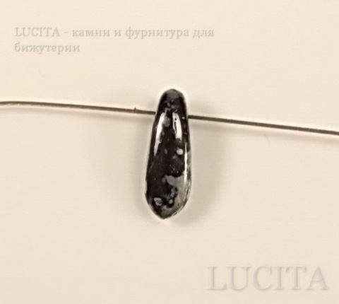 Бусина "Dagger" (цвет- черный с перламутром) 11х3 мм , 30 штук ()