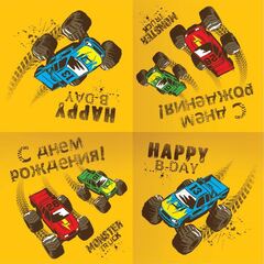 Салфетки, Тачки Монстры Трак, 33*33 см, 12 шт.