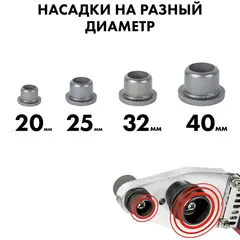 Сварочный аппарат д/пласт труб QUATTRO ELEMENTI ST-1100 (1100Вт, насадки 20-40мм, мет. кейc) (793-336)